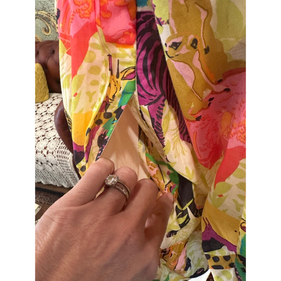 J Crew Animal Print Mini Dress XS Cotton Tiered Boho - Picture 6 of 13